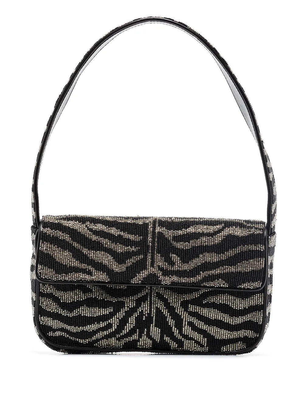 STAUD Tommy beaded zebra pattern shoulder bag
