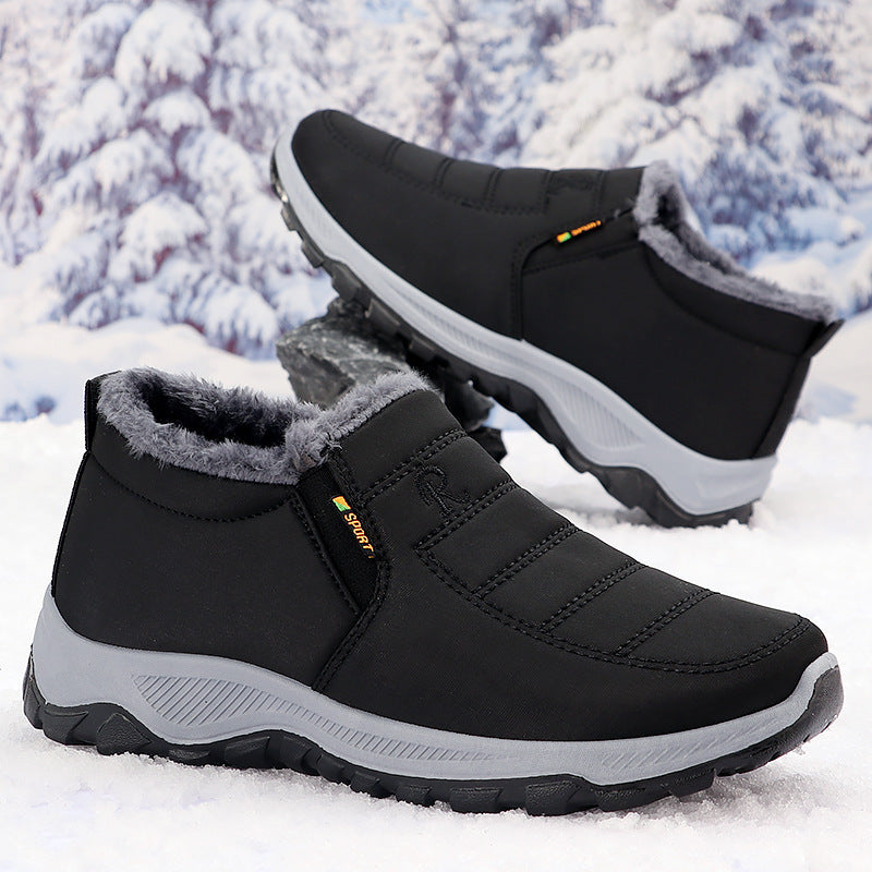 Men’s Fleece-lined Snow Boots – Warm Cotton-padded Winter Shoes