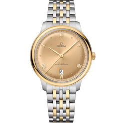 omega de ville prestige stainless steel & 18k yellow gold men's watch_4