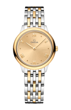 omega de ville prestige stainless steel & 18k yellow gold lady's watch