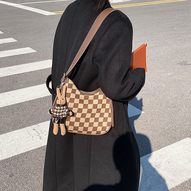 Checkered Print Personalized Daily Commuter Women's Bag