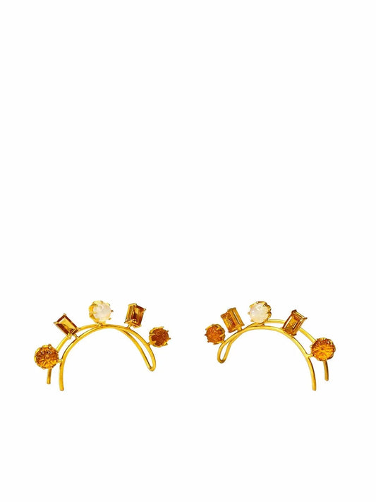 AKANSHA SETHI Roshni moonstone and citrine ear cuffs