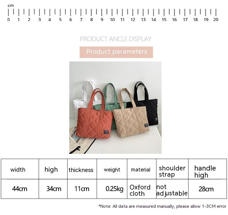 Women’s Commuter Hand-Carry Bag – Big Diamond Quilted Tote