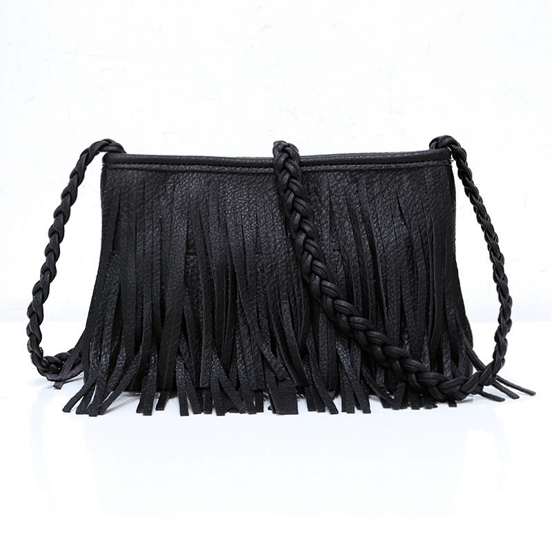 Women’s Hand-Woven Crossbody Bag – Tassel Shoulder Handbag