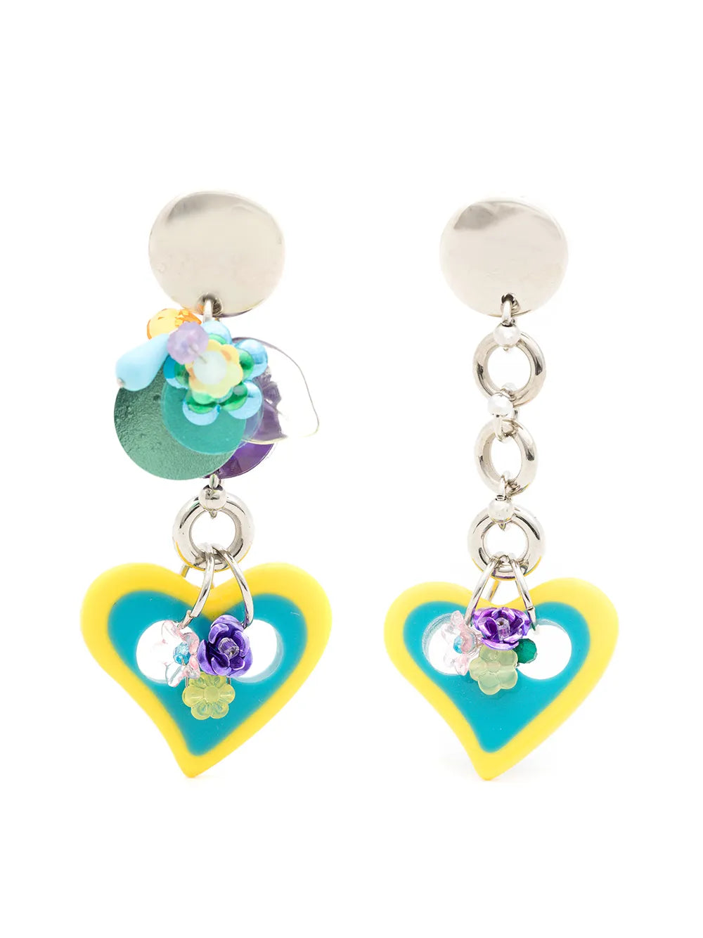 Amir Slama heart motif drop earrings