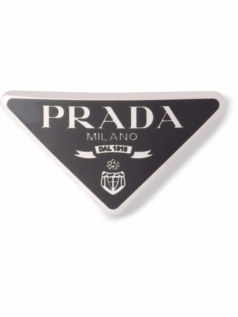 Prada triangle logo hair clip