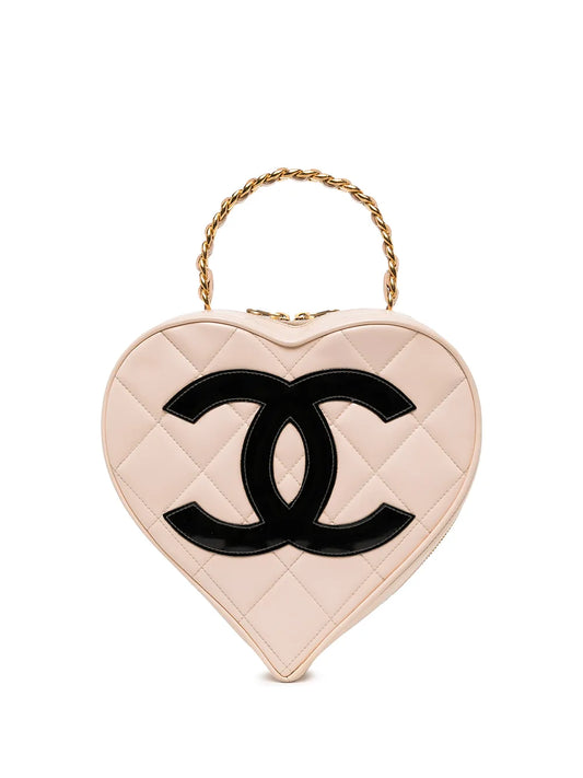 CHANEL 1995 diamond quilted CC heart handbag