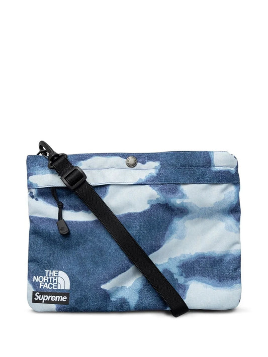 Supreme x The North Face bleached denim print shoulder bag