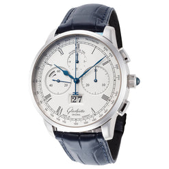 glashutte original senator chronograph panorama date platinium men's watch