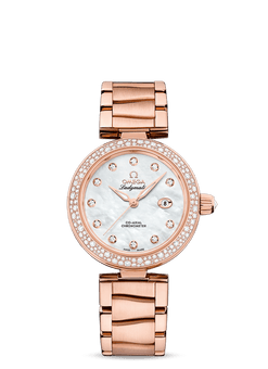 omega de ville co-axial master chronometer 18k sedna?gold & diamonds lady's watch_2