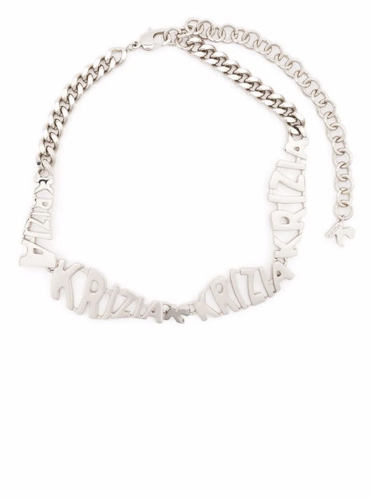 Krizia logo plaque necklace