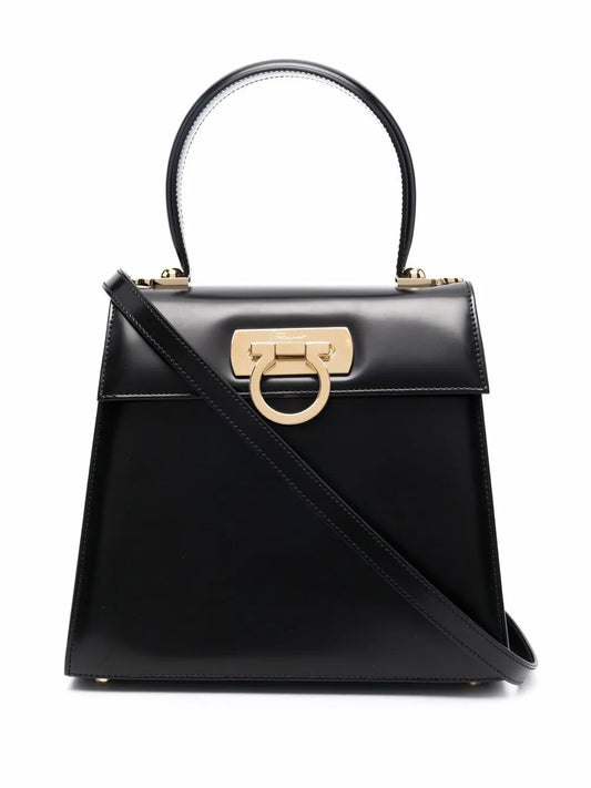 Ferragamo Gancini flip lock leather bag