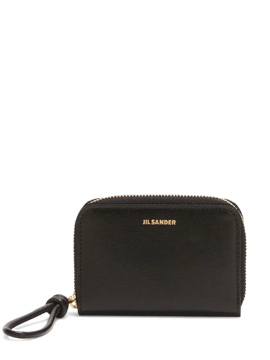 Jil Sander logo plaque zip up purse