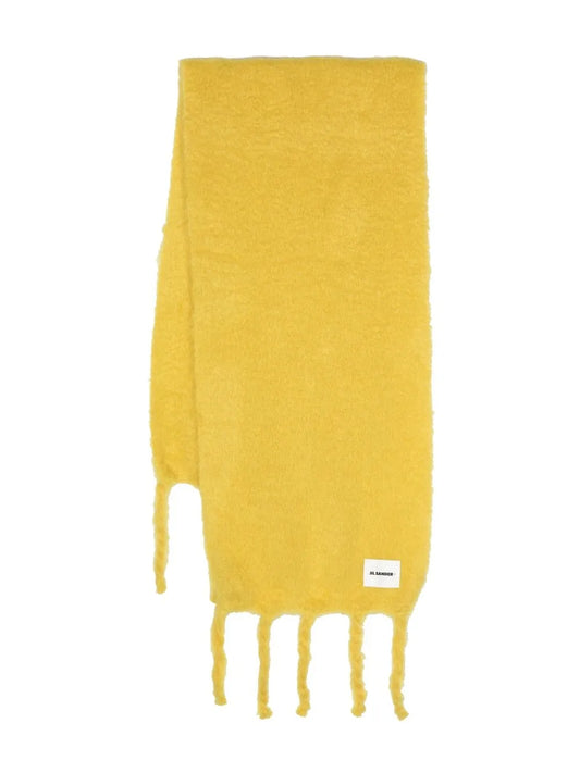 Jil Sander logo patch mohair scarf
