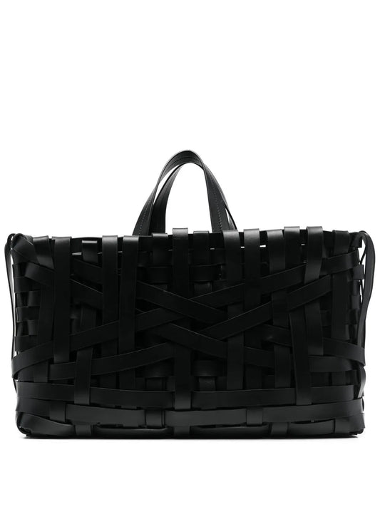Jil Sander leather interwoven tote bag