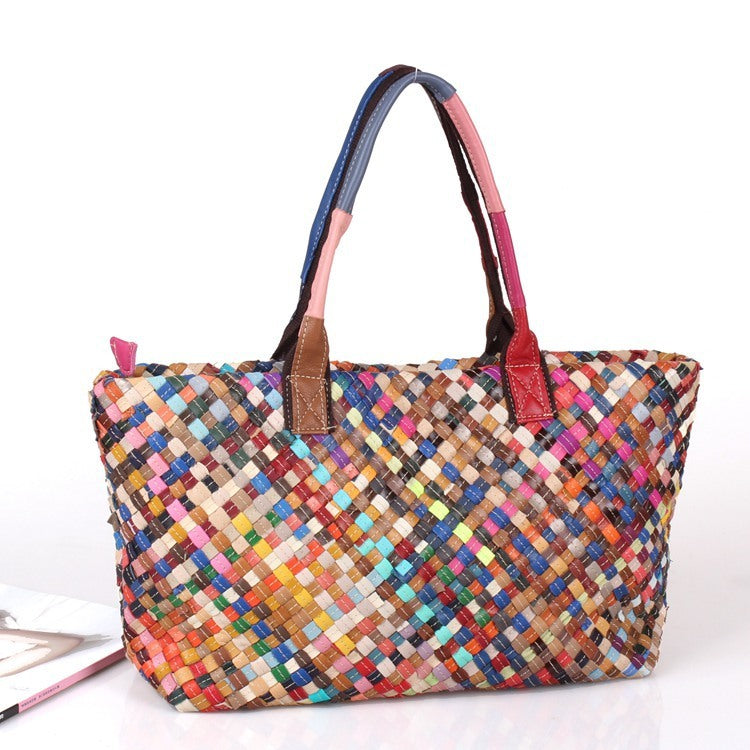 Women’s Colorful Woven Bag – Handmade Shoulder Handbag