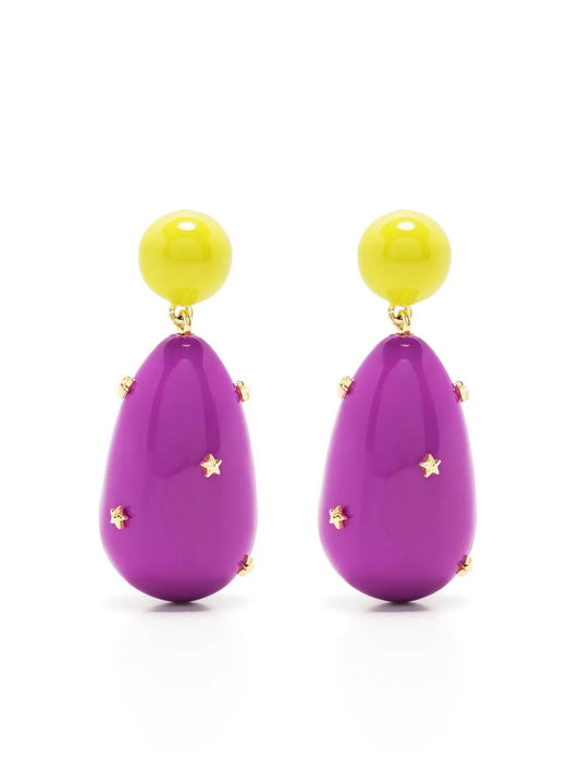 Eshvi two tone drop earrings