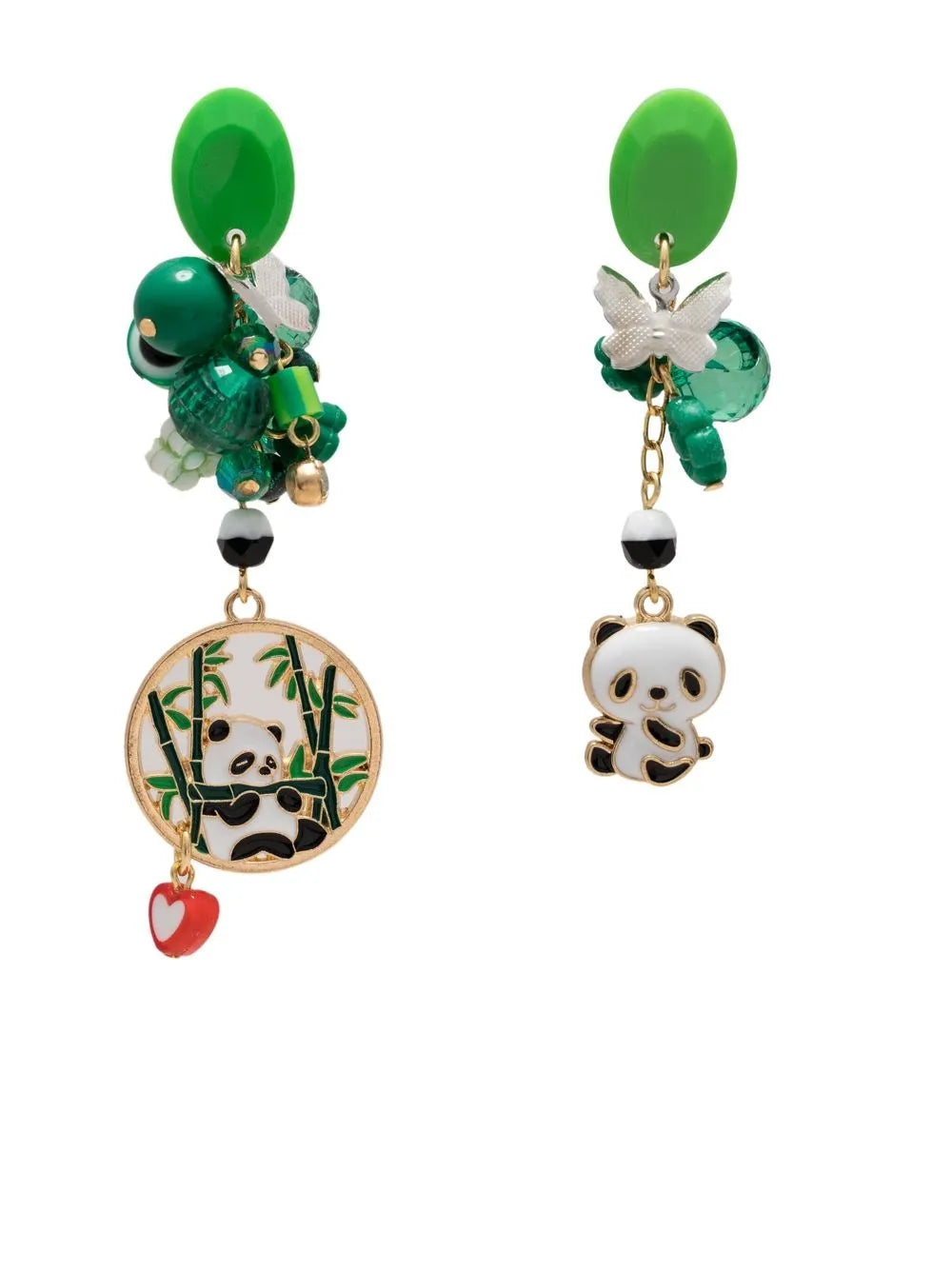 Amir Slama panda charm drop earrings