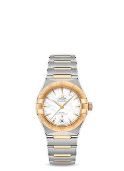 omega constellation co-axial master chronometer stainless steel & yellow gold lady?s watch