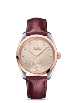 omega seamaster aqua terra co-axial master chronometer stainless steel & 18k sedna? gold & diamonds lady's watch_3
