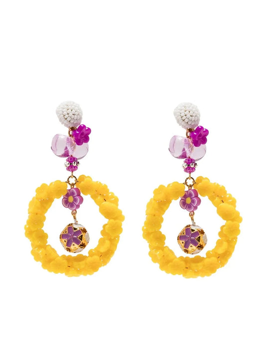 Amir Slama floral appliqué drop earrings