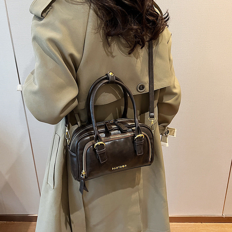 Women’s Vintage Bowling Bag – Retro Hand-Carry Crossbody