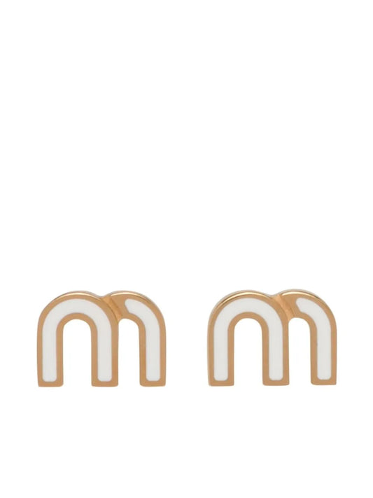 Miu Miu logo plaque stud earrings