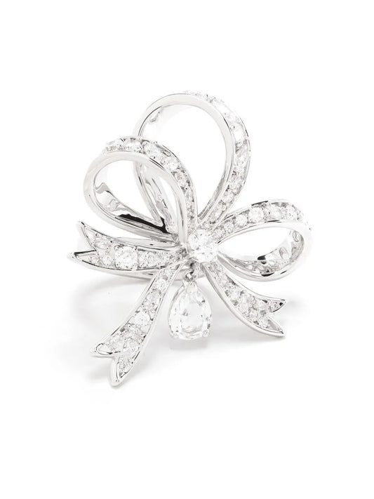 Swarovski Volta bow large cocktail ring