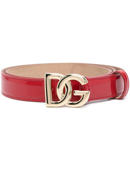 Dolce & Gabbana logo plaque patent belt