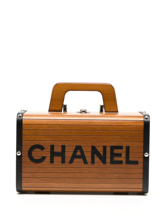 CHANEL 1995 CC wooden vanity handbag