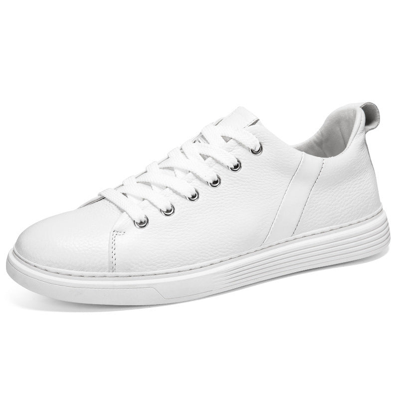 Men’s Genuine Leather Sneakers – Low-Cut Retro Flat Shoes for Spring
