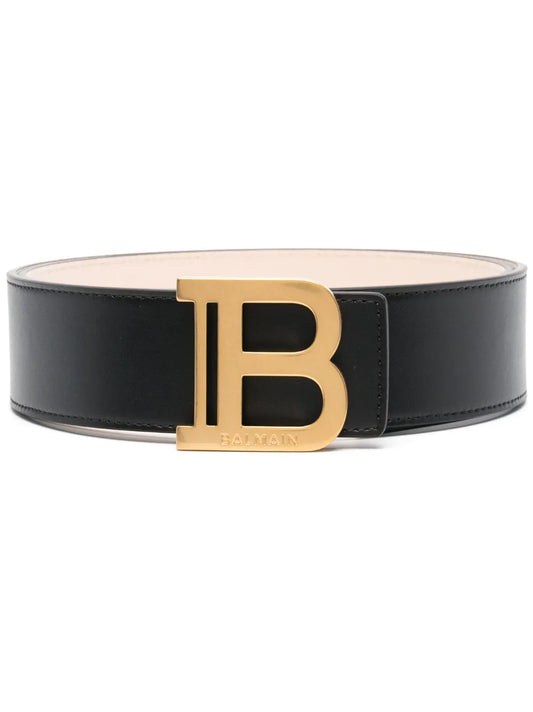 Balmain logo plaque leather belt