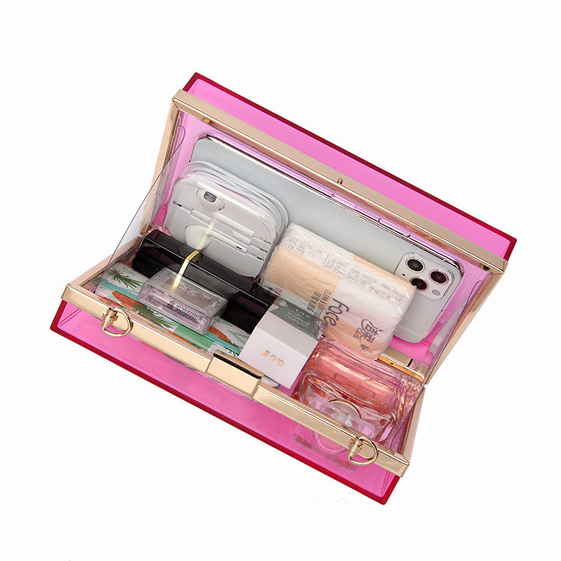 Acrylic Transparent Mini Square One-Shoulder Messenger Bag