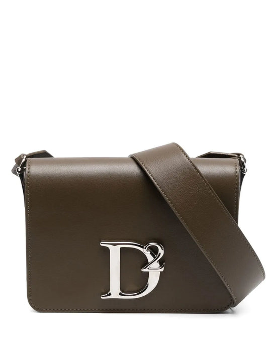 DSQUARED2 logo plaque leather crossbody bag