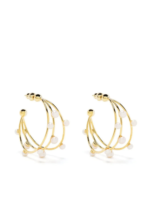 Cult Gaia pearl embellished hoop earrings
