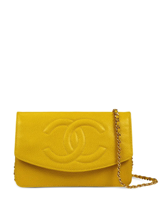CHANEL 1997 CC logo embossed wallet on chain