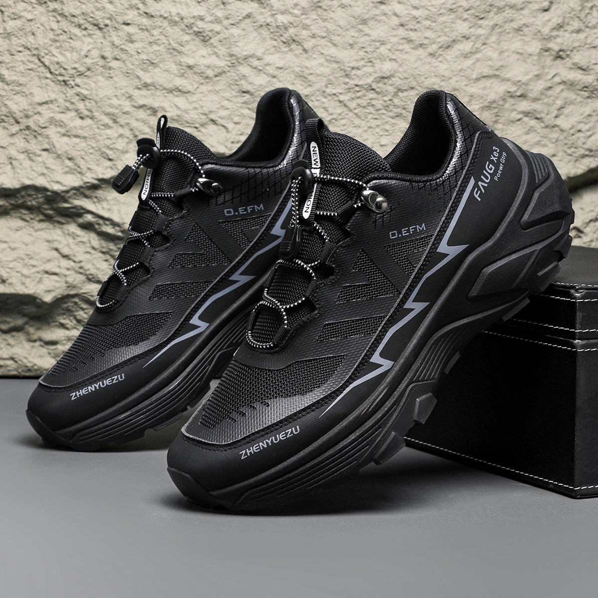 Men’s Colorblock Sneakers – Outdoor Hiking & Running Sports Shoes