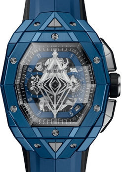 hublot big bang chronograph sang bleu ceramic men's watch