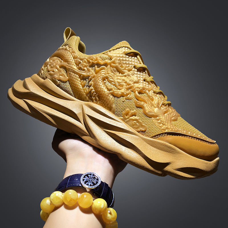 Men’s Chinese Loong Sneakers – Breathable Fly Knit Casual Style