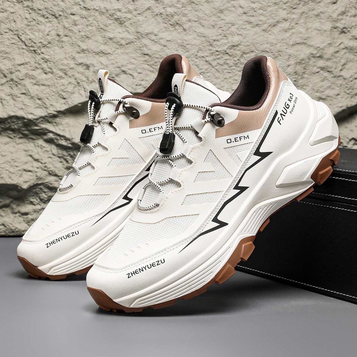 Men’s Colorblock Sneakers – Outdoor Hiking & Running Sports Shoes