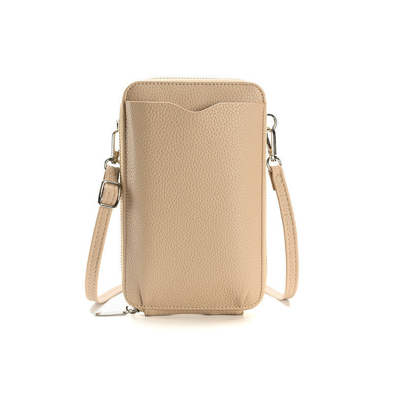 Women’s Lychee Pattern Crossbody Bag – Small Mobile & Wallet
