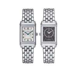 jaeger-lecoultre reverso classic duetto stainless steel & diamonds lady's watch_1