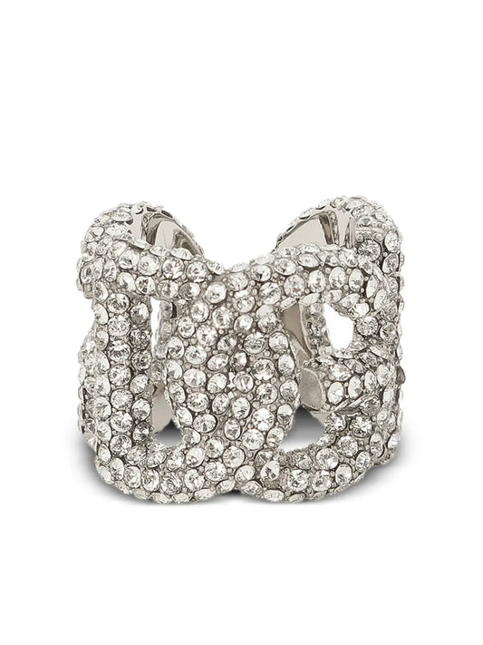 Dolce & Gabbana logo crystal embellished ring