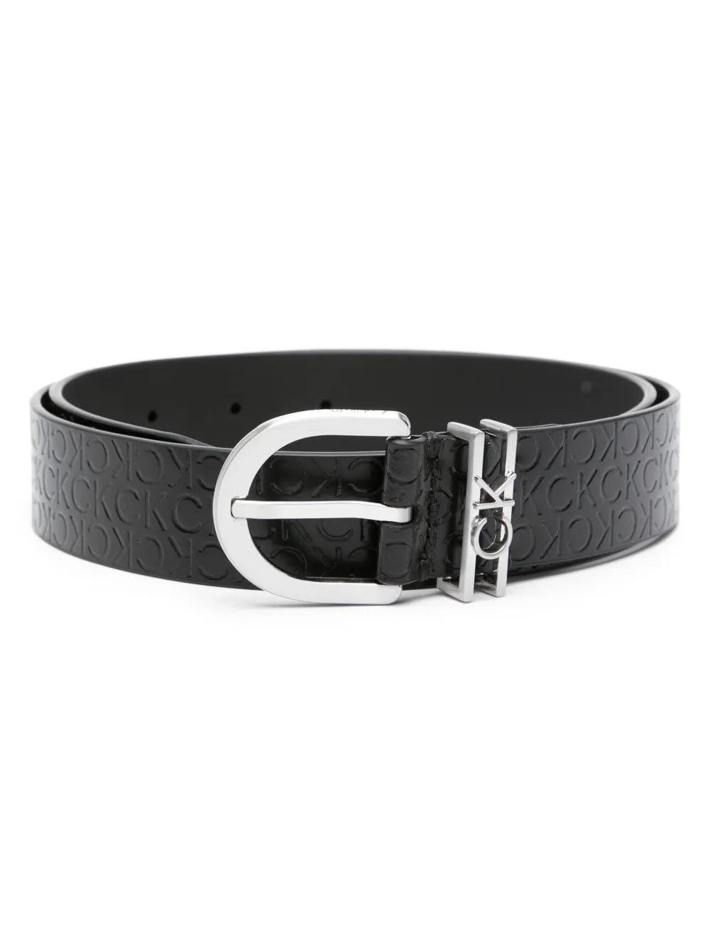 Calvin Klein debossed logo print leather belt