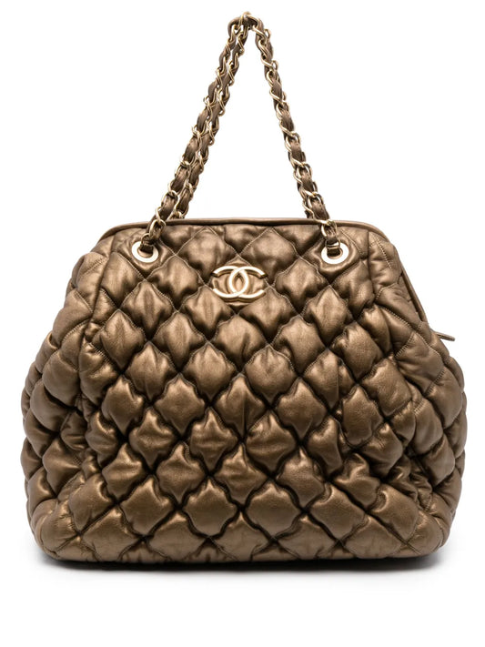 CHANEL 2009 2010 Bolla diamond quilted tote bag
