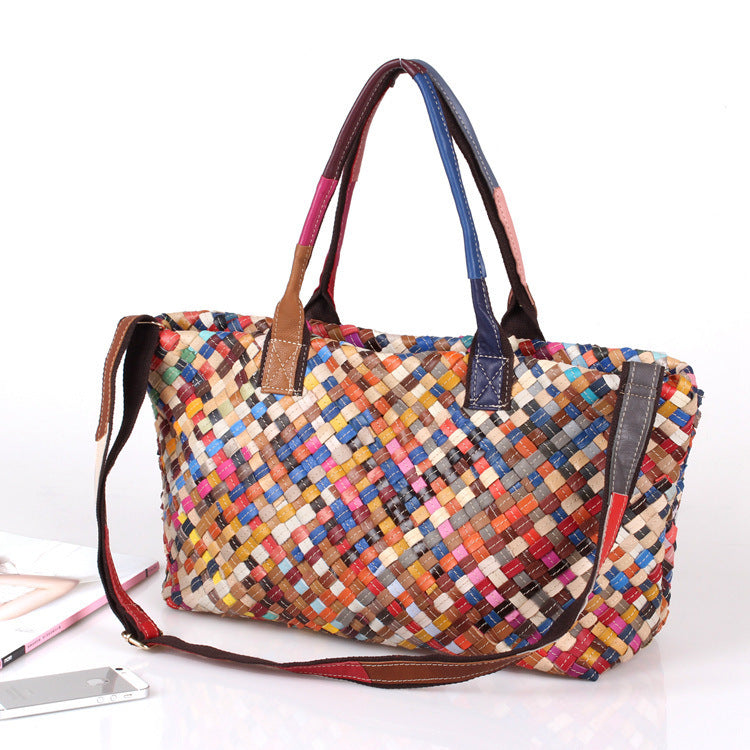 Women’s Colorful Woven Bag – Handmade Shoulder Handbag