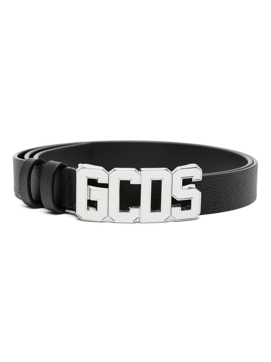 GCDS logo buckle leather belt