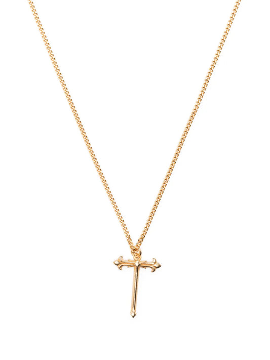 Emanuele Bicocchi cross pendant polished finish necklace