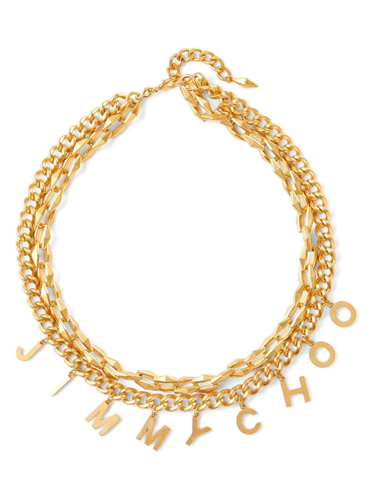 Jimmy Choo logo lettering chain necklace