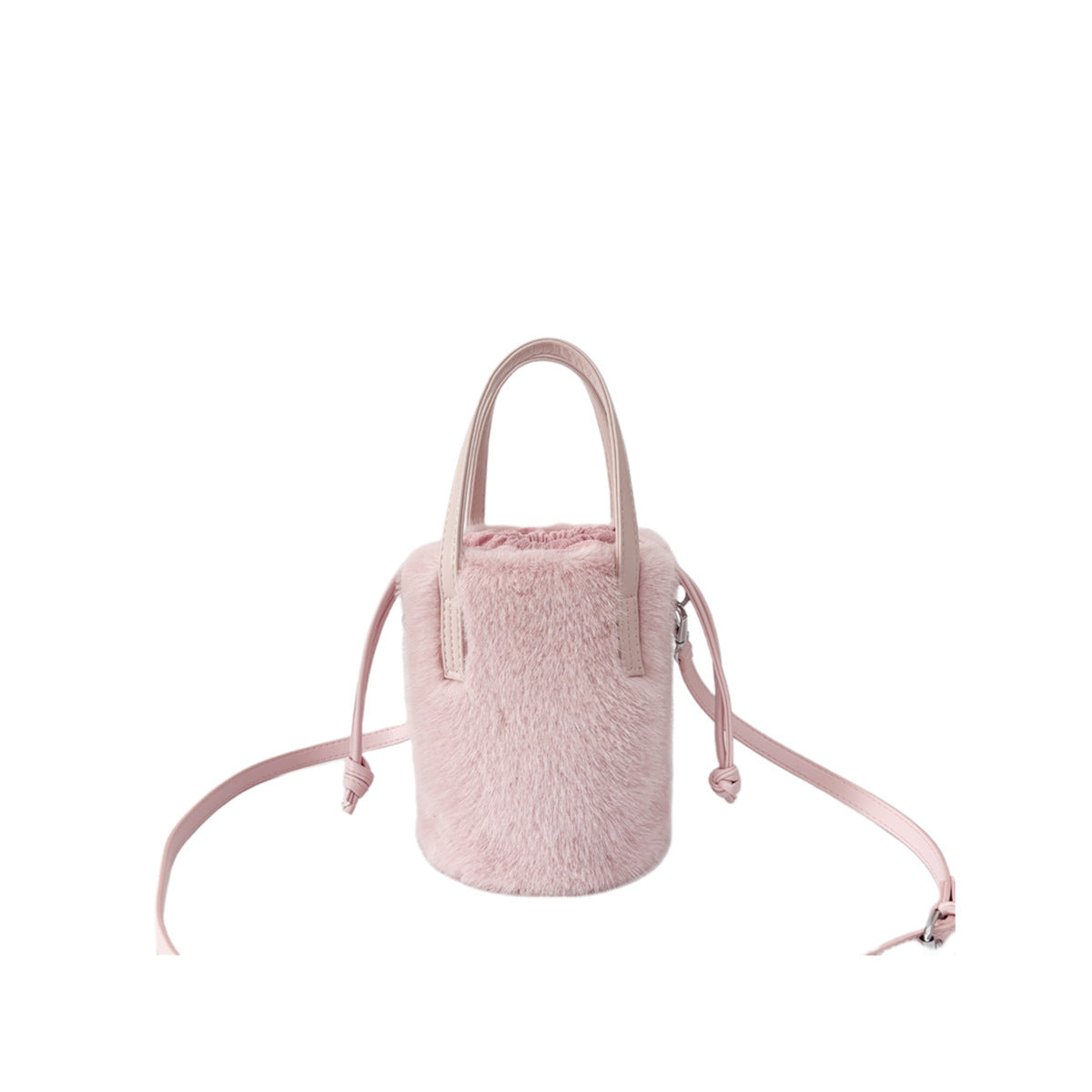 Women’s Mink-Like Handbag – Vintage Plush Bucket Bag